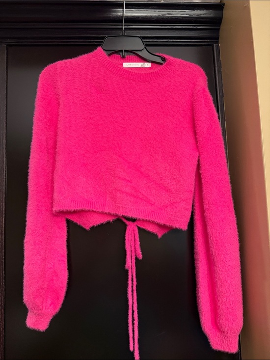 Altar'd State Sweaters - Fuzzy Cropped Altar’d State Sweater - Hot Pink M